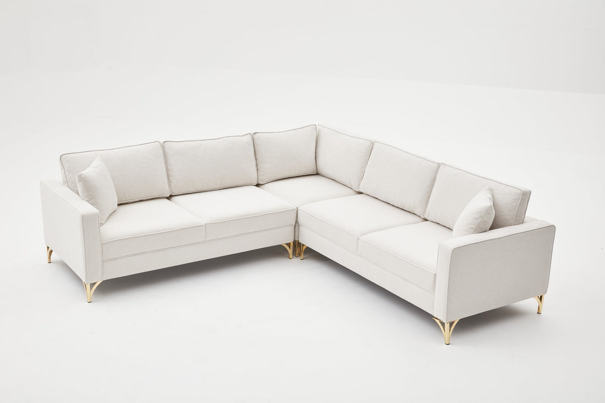 Ecksofa Berlin Creme Gold