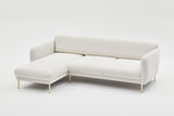 Ecksofa mit Schlaffunktion Links Simena Cream - Golden Leg