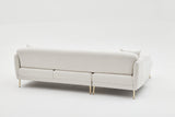 Ecksofa mit Schlaffunktion Links Simena Cream - Golden Leg