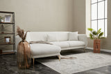 Ecksofa mit Schlaffunktion Links Simena Cream - Golden Leg