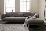 Ecksofa mit Schlaffunktion Rechts Simena Grey - Golden Leg