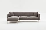 Ecksofa mit Schlaffunktion Links Simena Grey - Golden Leg