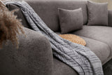 Ecksofa mit Schlaffunktion Links Simena Grey - Golden Leg