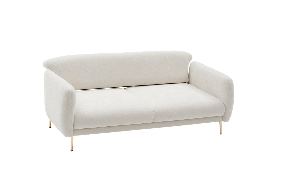 3-Sitzer-Schlafsofa Simena Cream Gold