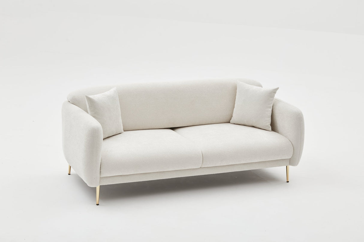 3-Sitzer-Schlafsofa Simena Cream Gold