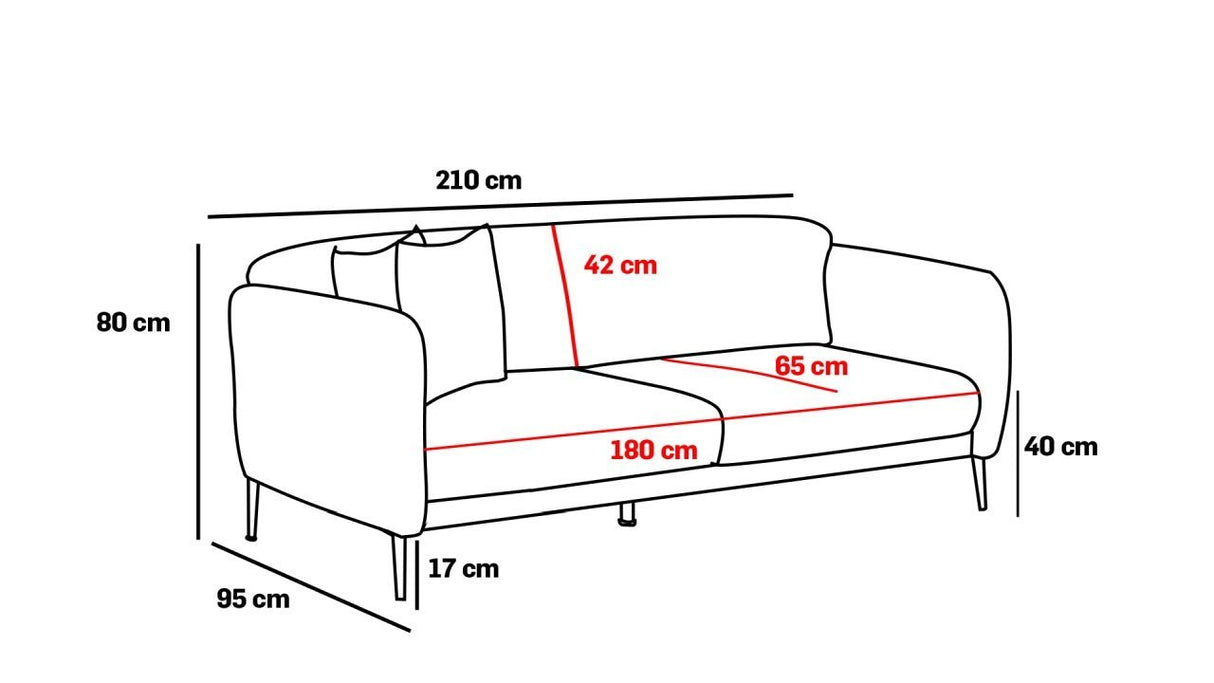 3-Sitzer-Schlafsofa Simena Cream Gold