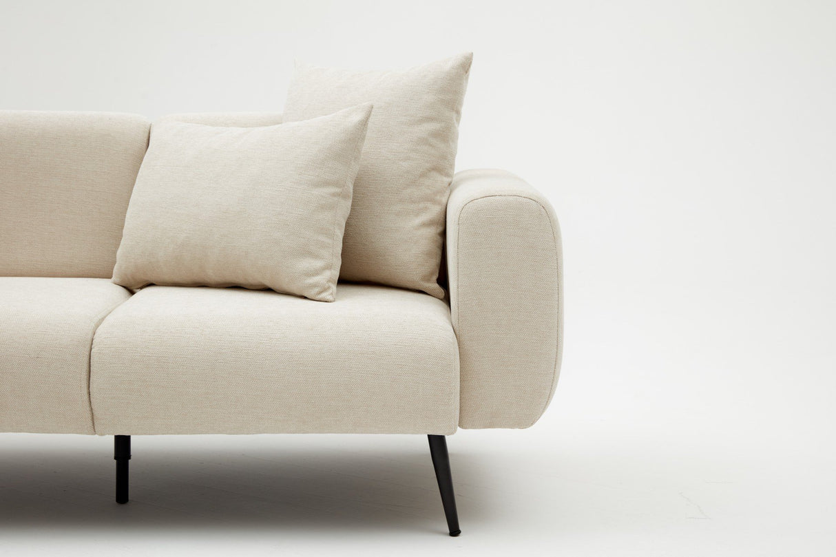 2-Sitzer-Sofa, seitlich, Creme