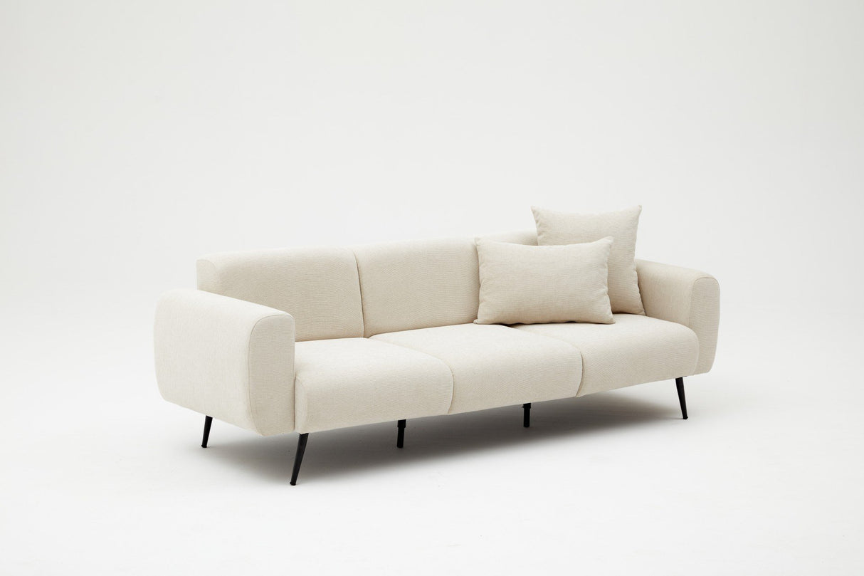 3-Sitzer-Sofa, seitlich, Creme