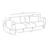 3-Sitzer-Sofa, seitlich, Creme