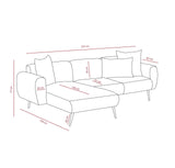 Ecksofa, linke Seite, Creme