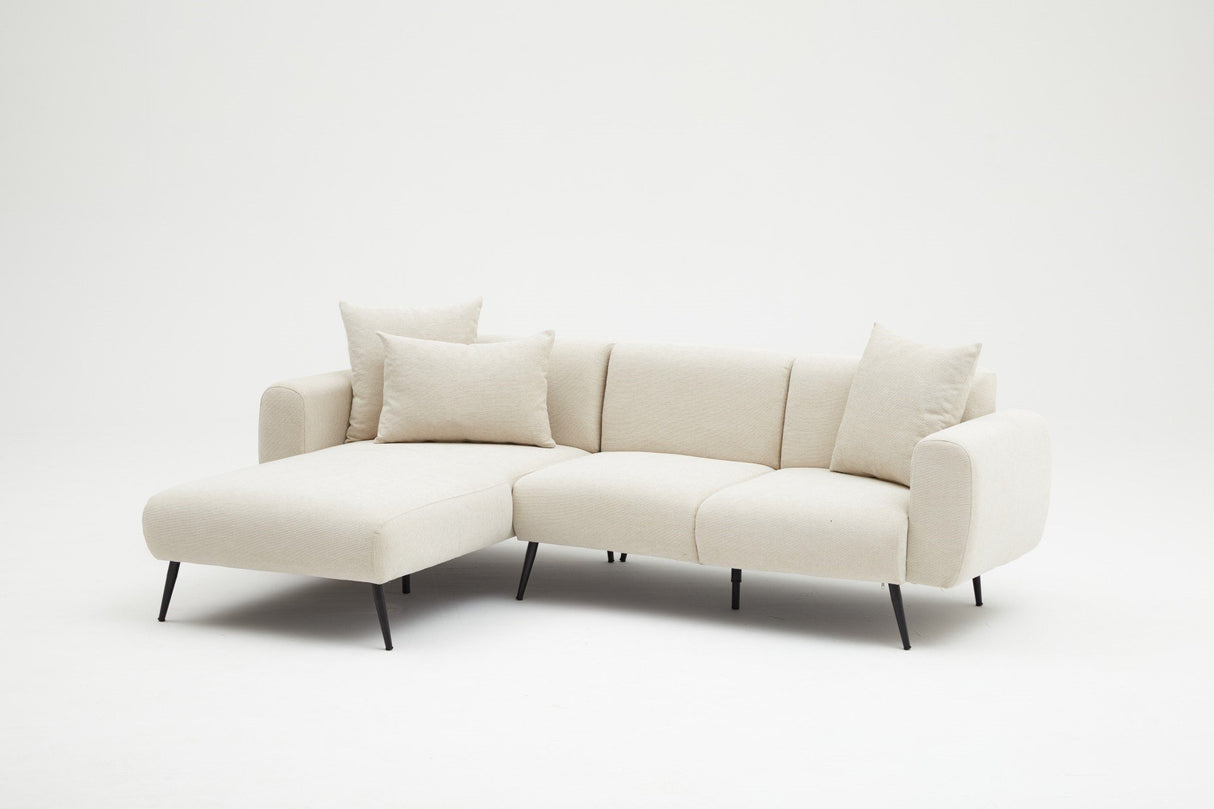 Ecksofa, linke Seite, Creme