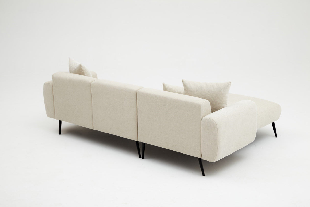 Ecksofa, linke Seite, Creme