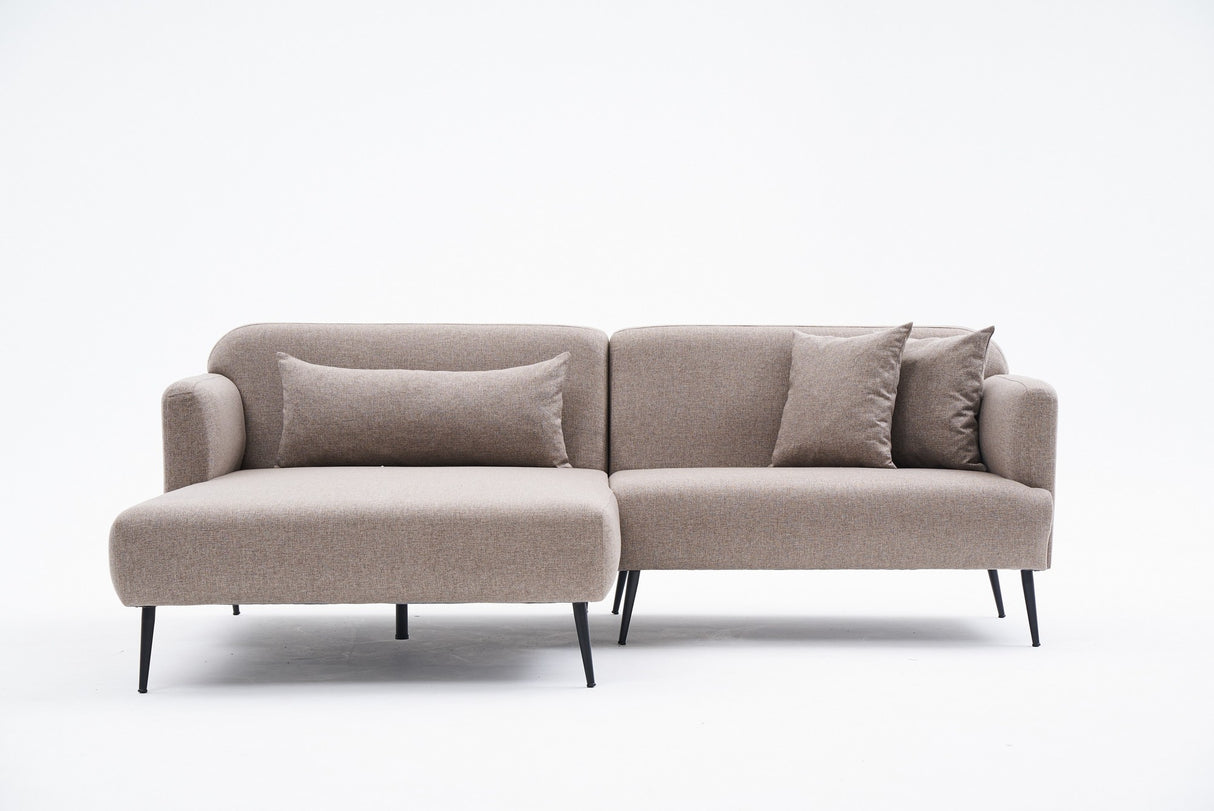 Ecksofa links Revos Braun