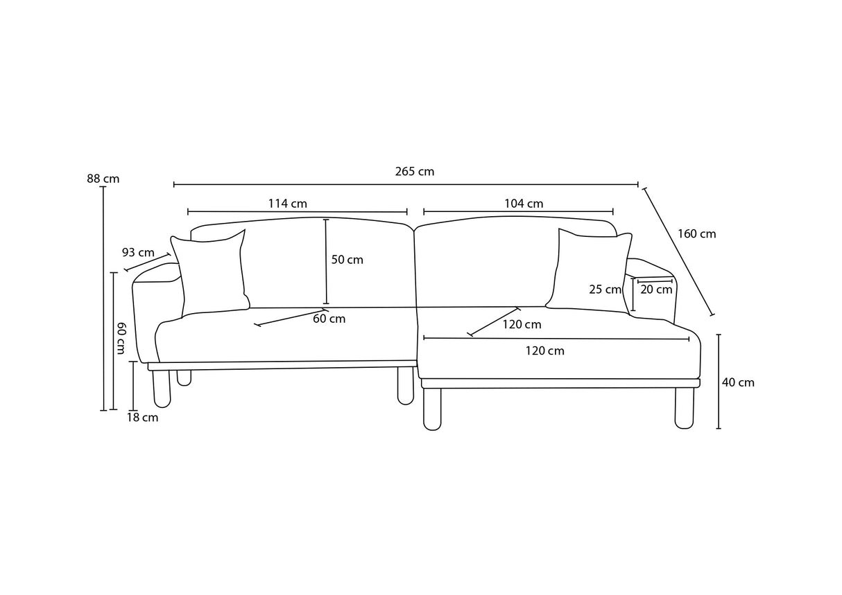 Ecksofa links Rens Grey