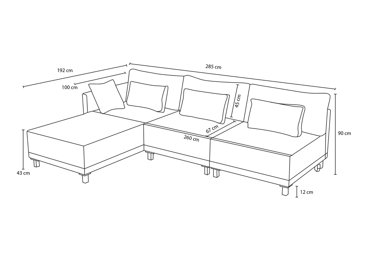 Ecksofa mit Schlaffunktion Rechts Matris Beige