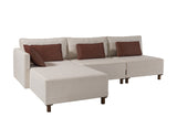 Ecksofa mit Schlaffunktion Links Matris Beige