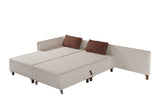 Ecksofa mit Schlaffunktion Links Matris Beige