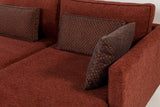 Ecksofa mit Schlaffunktion rechts Matris Claret Red