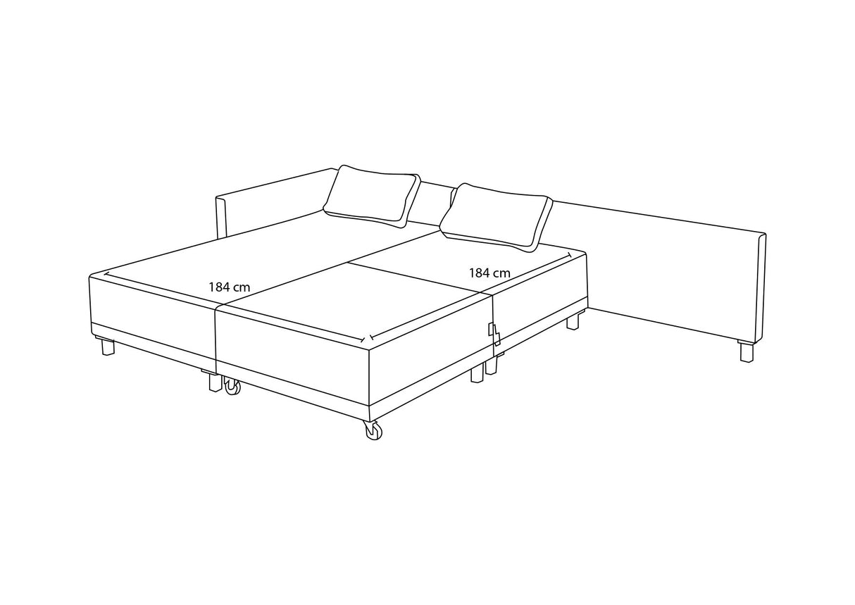 Ecksofa mit Schlaffunktion rechts Matris Claret Red