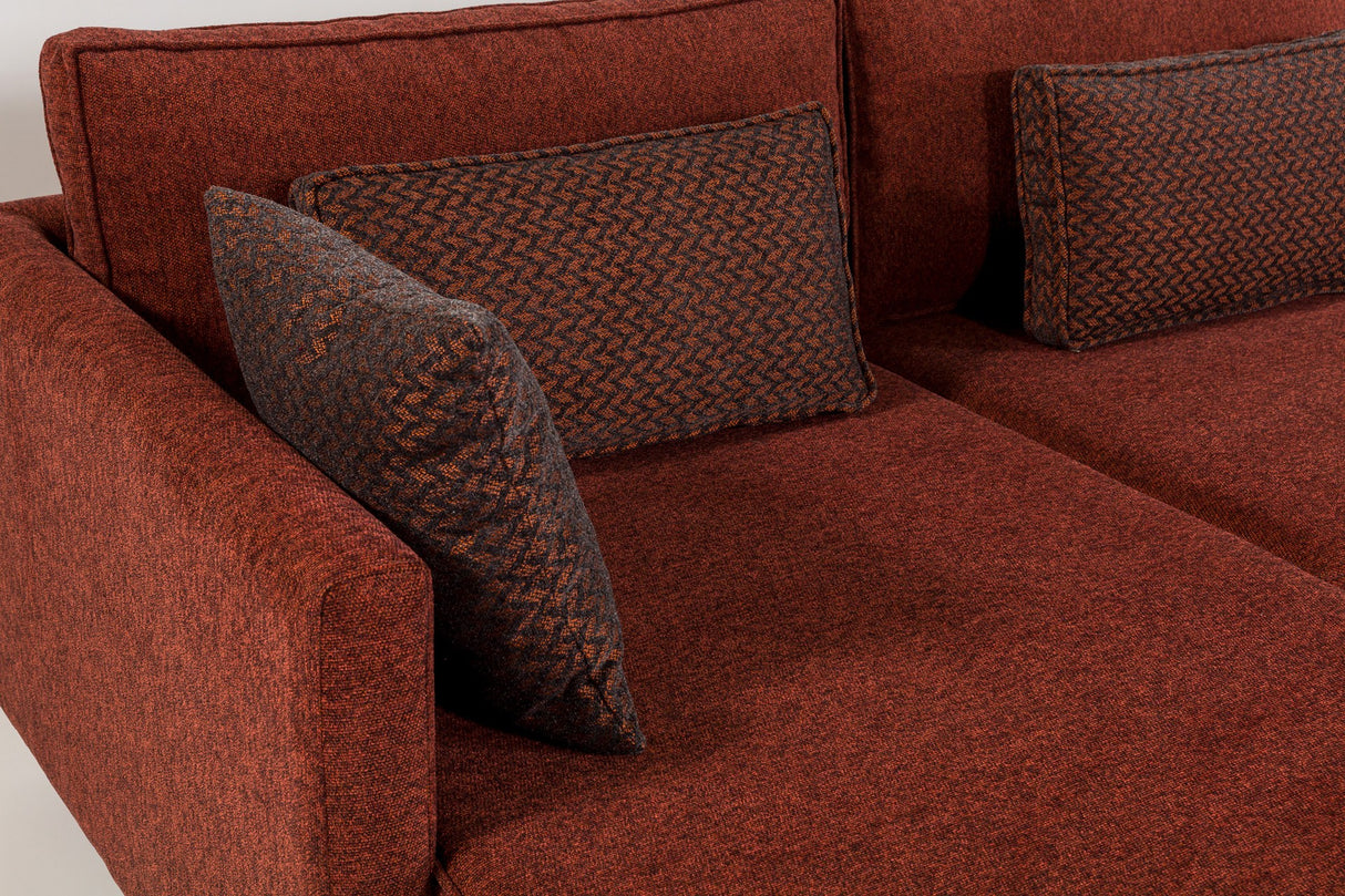 Ecksofa mit Schlaffunktion Links Matris Claret Red