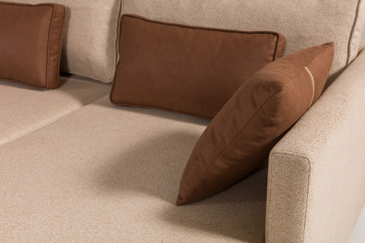 Ecksofa mit Schlaffunktion Rechts Matris Brown