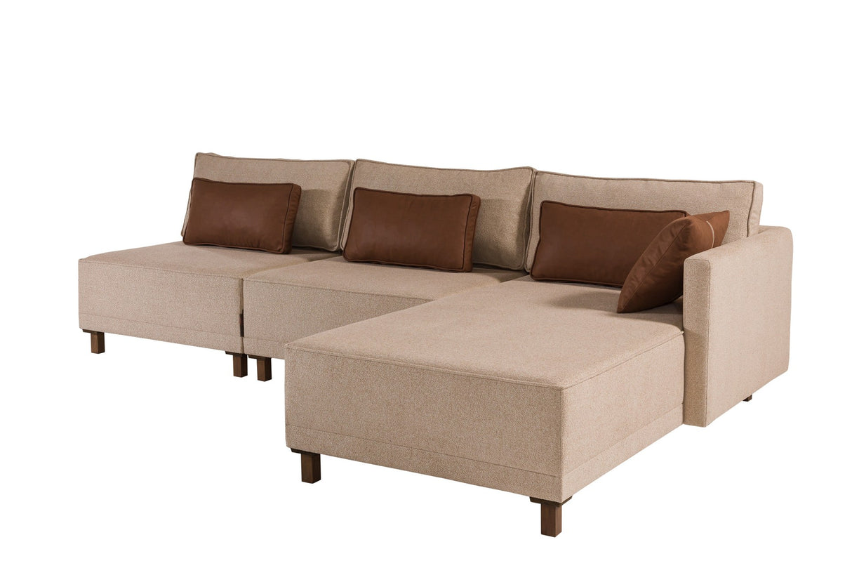 Ecksofa mit Schlaffunktion Rechts Matris Brown