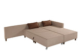 Ecksofa mit Schlaffunktion Rechts Matris Brown