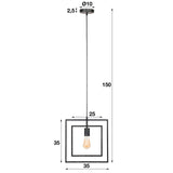 Industrielle Hanglampe Kody Square Metall