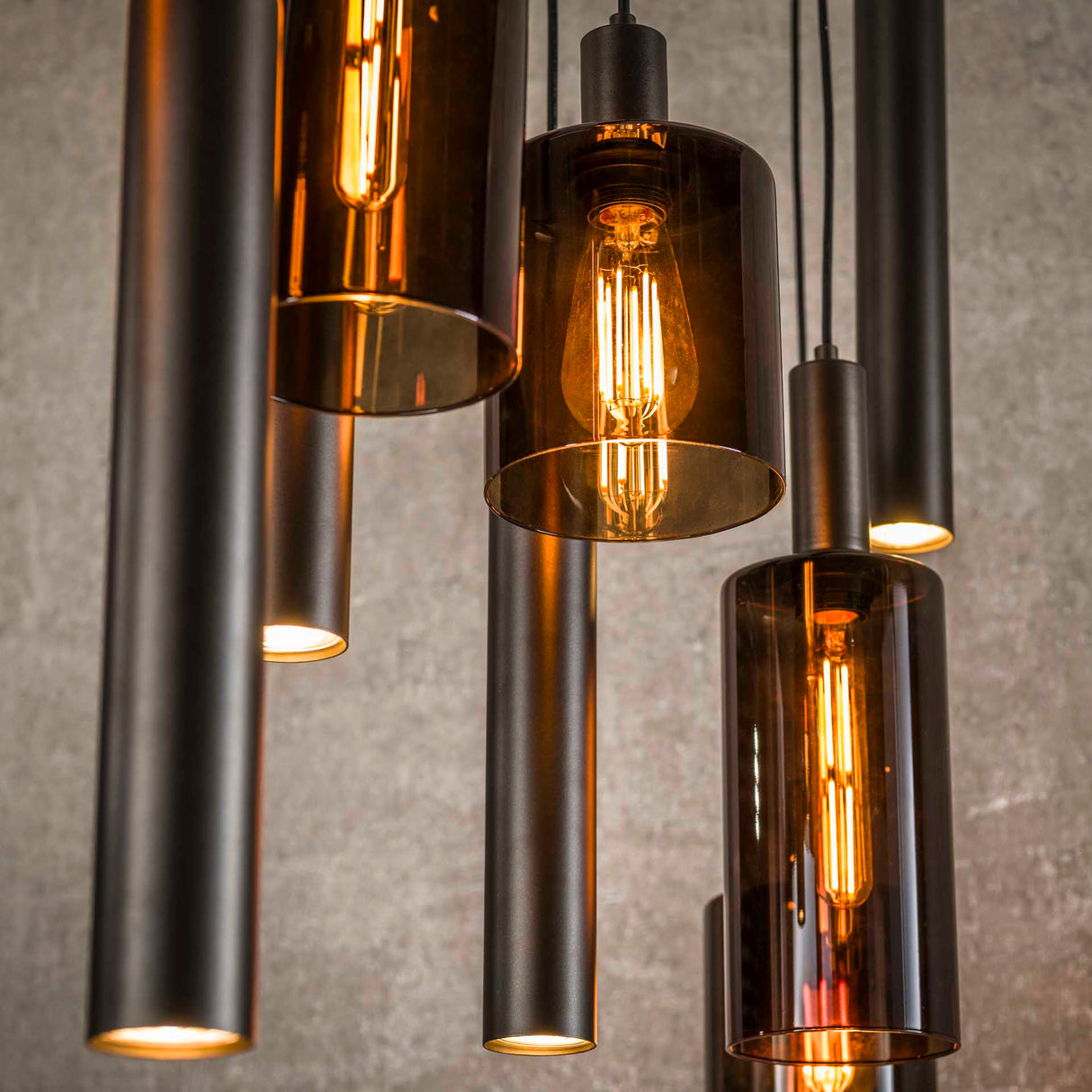 Aureo Pendelleuchte 9-Licht Sienna Braun 