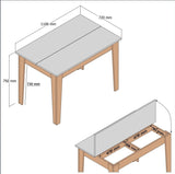 Kiewer Küchentisch in Walnussweiß 110 cm Walnuss/weiß Melaminbeschichteter Holzverbundstoff