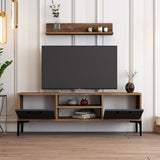 TV -Möbel Set Riga Walnuss Anthrazit Melamin 140x48x30 cm