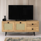 TV -Möbel Hapsiyyas Oak Black Melamin 140x60x40 cm