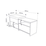 Schuhschrank Filux Anthrazit Melamin 120,3x51x40,5 cm