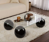 Salontafel Sera zwart transparant gehard glas 110x75x30 cm Black Transparent Tempered glass