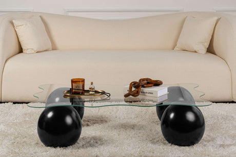 Noxa Couchtisch schwarz transparent 120x80 cm Schwarz Transparent Sicherheitsglas 
