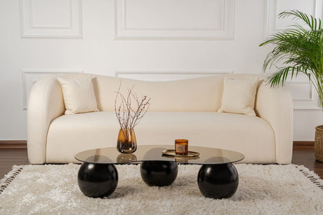 Couchtisch Sphere Gehärtetes Glas Schwarz Bronze 120x70x30 cm Schwarzes Bronze Temperiertes Glas 