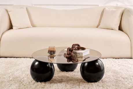 Wohnzimmertisch Miro Gehärtetes Glas 85x85 cm Schwarz Bronze Schwarzes Bronze Gehärtetes Glas 