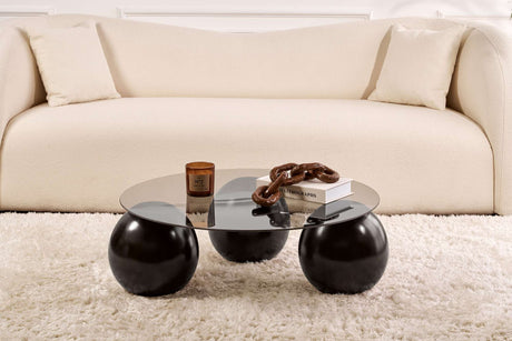 Wohnzimmertisch Miro Gehärtetes Glas Schwarz Grau 85x85 cm Schwarz Grau Gehärtetes Glas 