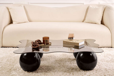 Couchtisch Noxa schwarz und grau 120x80 cm Schwarzes Grau Sicherheitsglas 