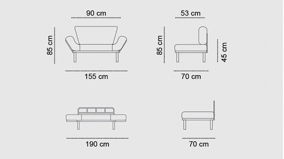 2-Sitzer-Schlafsofa Nitta Creme