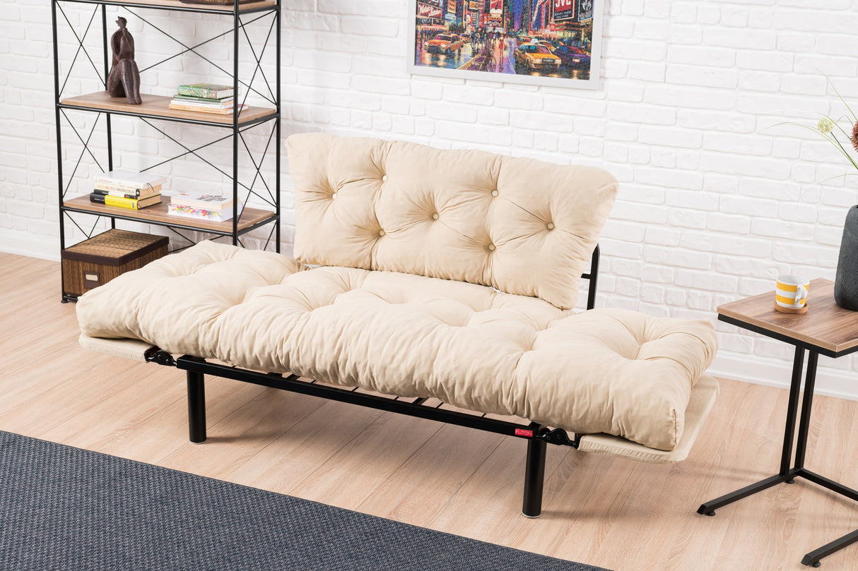 2-Sitzer-Schlafsofa Nitta Creme