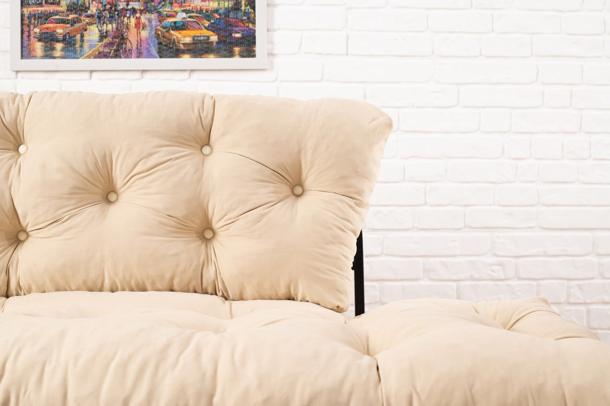 2-Sitzer-Schlafsofa Nitta Creme