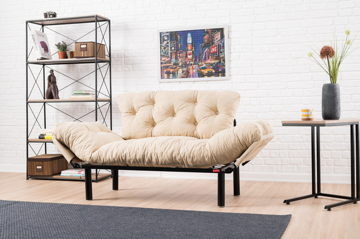 2-Sitzer-Schlafsofa Nitta Creme