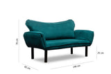 2-Sitzer-Schlafsofa Chatto Petrol Blue