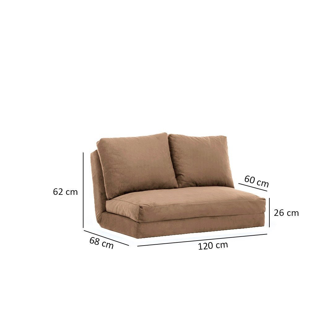 2-Sitzer-Schlafsofa Taida Hellbraun