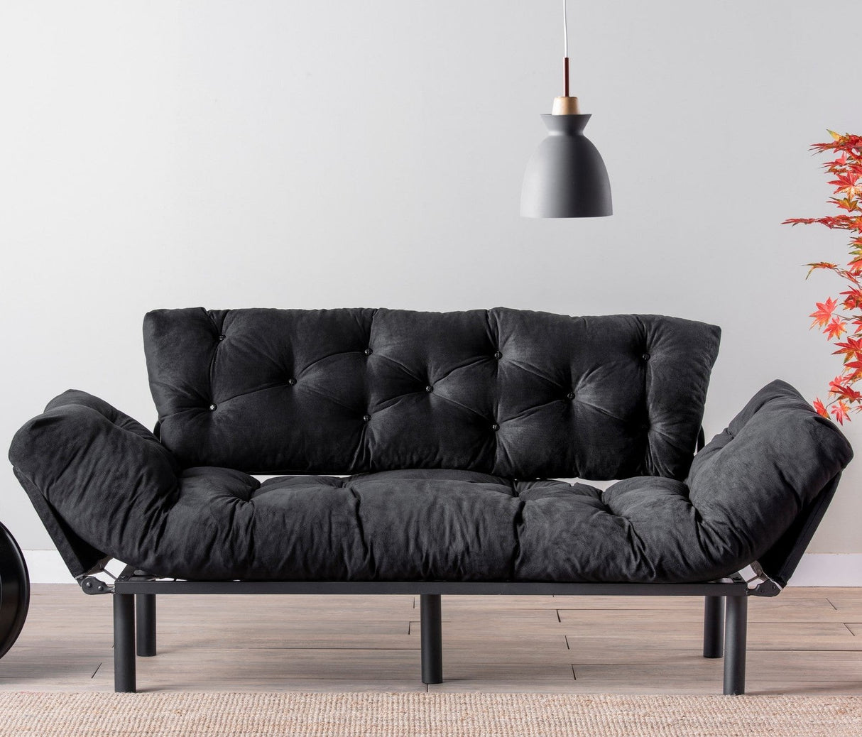 3-Sitzer-Schlafsofa Nitta Triple Schwarz