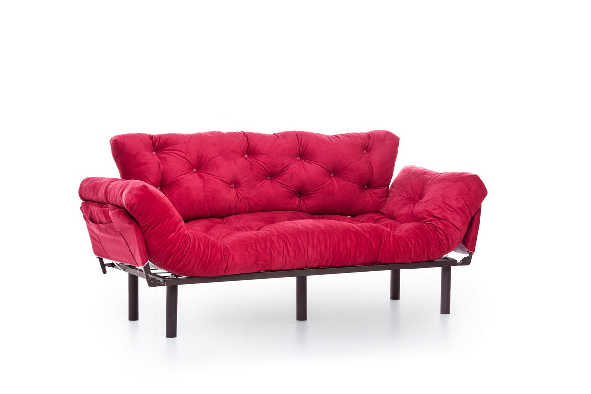 3-Sitzer-Schlafsofa Nitta Triple Maroon