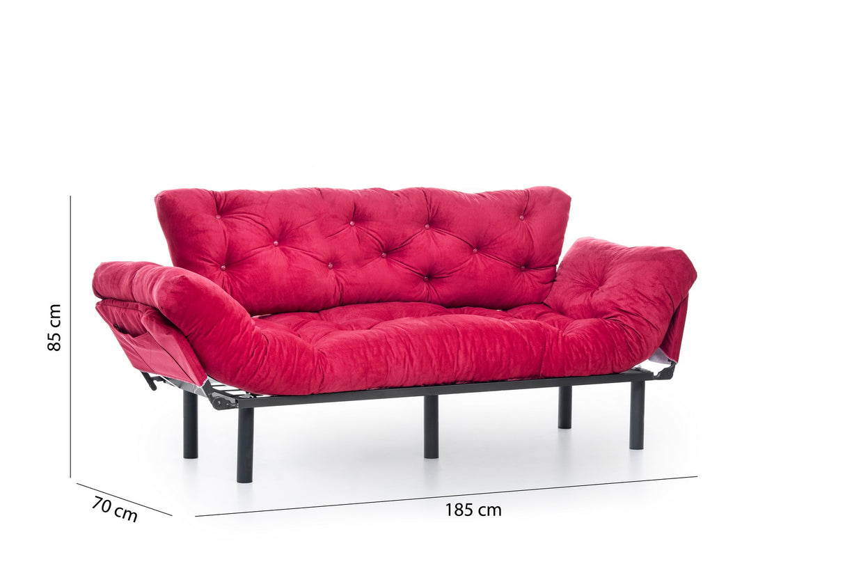 3-Sitzer-Schlafsofa Nitta Triple Maroon