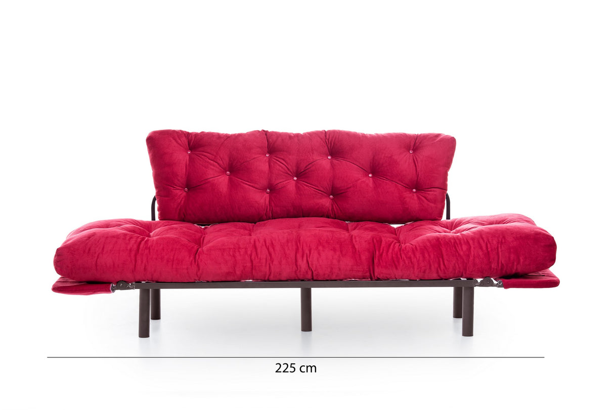 3-Sitzer-Schlafsofa Nitta Triple Maroon