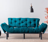 3-Sitzer-Schlafsofa Nitta Triple Petrol Green